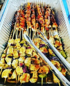 Marinated and BBQ Chicken Kebobs